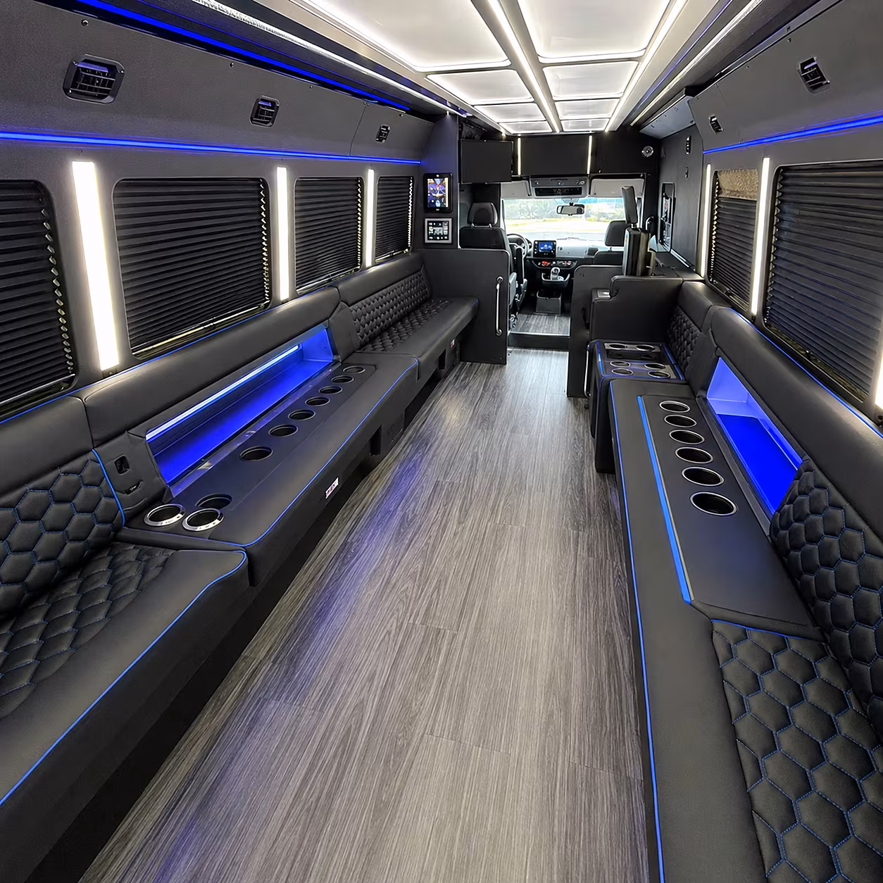 Sunnyvale Birthday, Sweet 16, & Quinceañera Transportation party bus interior