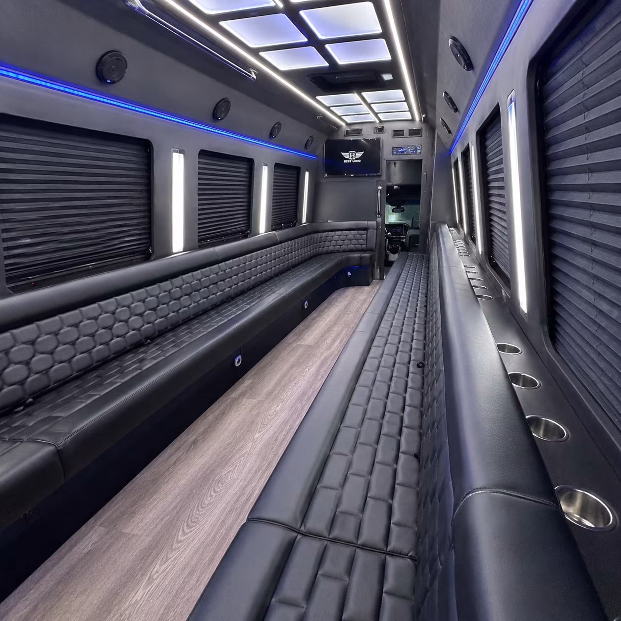 Sunnyvale Sporting Event Transportation party bus interior