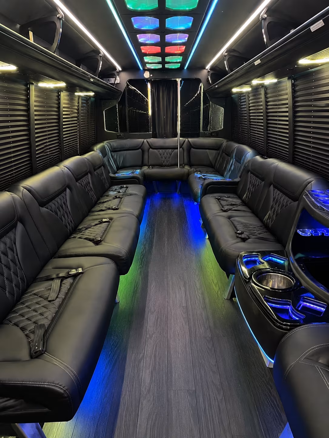 Sunnyvale Wedding Transportation party bus interior