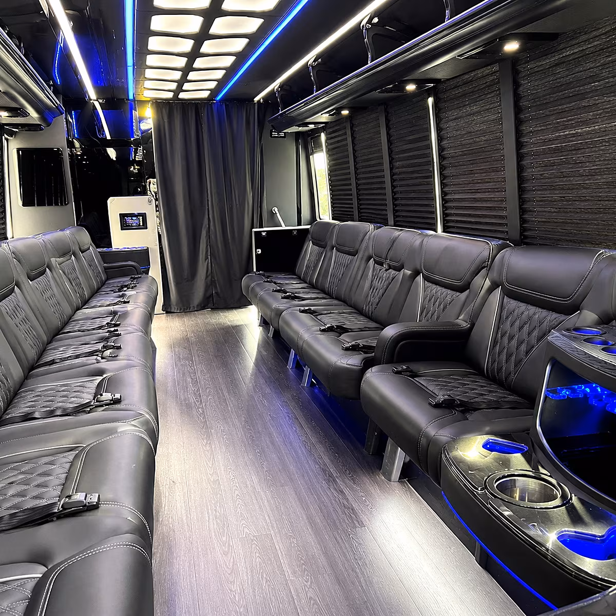 Sunnyvale Wedding Transportation party bus interior
