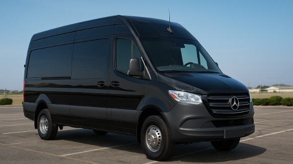 Exterior of Charter Bus Company San Jose's 14 Passenger Sprinter Limousine in San Jose