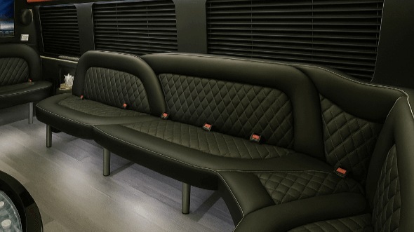 Interior of Charter Bus Company Cupertino's 18 Passenger Party Bus in Cupertino