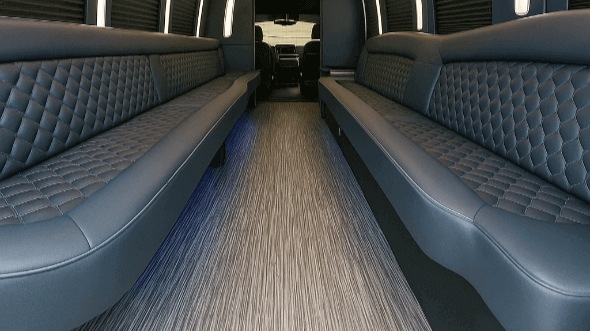 Interior of Charter Bus Company Fremont's 20 Passenger Party Bus in Fremont