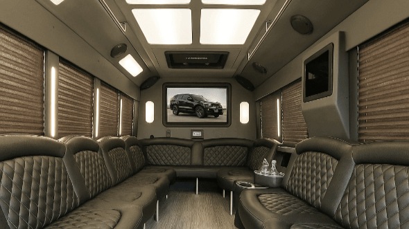 Interior of Sunnyvale Party Bus Company's 20 Passenger Party Bus in Sunnyvale