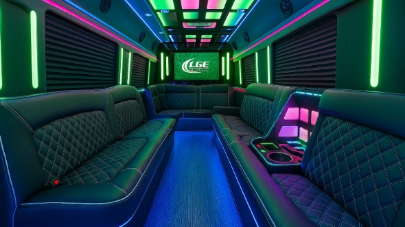 25 passenger party bus interior