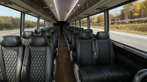 Interior of Charter Bus Company Sunnyvale's 28 Passenger Minibus in Sunnyvale