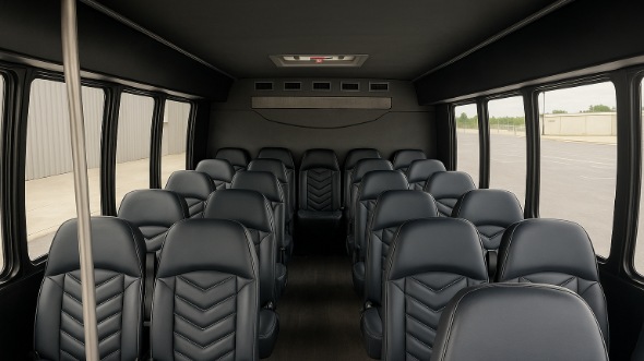 Interior of Charter Bus Company Sunnyvale's 35 Passenger Mini Bus in Sunnyvale