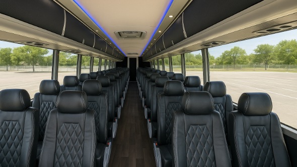 Interior of Charter Bus Company Sunnyvale's 40 Passenger Charter Bus in Sunnyvale
