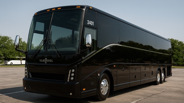 Exterior of Charter Bus Company Cupertino's 40 Passenger Party Bus in Cupertino