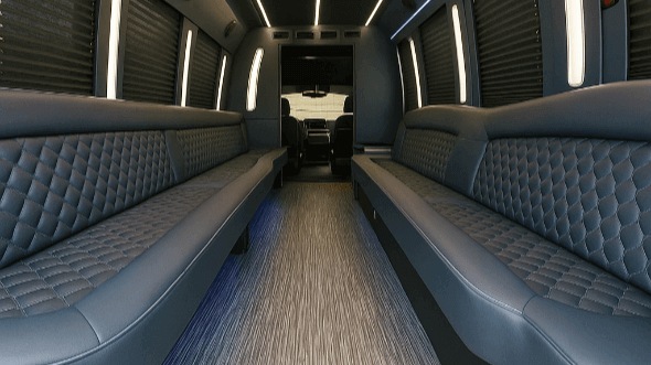 Interior of Charter Bus Company Cupertino's 40 Passenger Party Bus in Cupertino