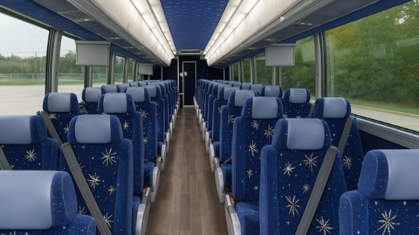 Interior of Charter Bus Company Sunnyvale's 44 Passenger Charter Bus in Sunnyvale