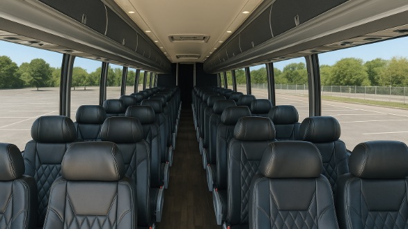 Interior of Charter Bus Company Sunnyvale's 45 Passenger Charter Bus in Sunnyvale