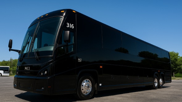 Exterior of Charter Bus Company Sunnyvale's 46 Passenger Charter Bus in Sunnyvale