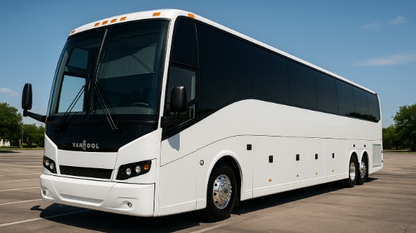 Exterior of Charter Bus Company Sunnyvale's 47 Passenger Charter Bus in Sunnyvale