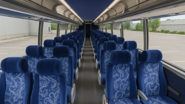 Interior of Charter Bus Company Sunnyvale's 54 Passenger Charter Bus in Sunnyvale