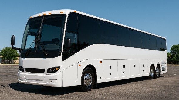 Exterior of Charter Bus Company Sunnyvale's 54 Passenger Charter Bus in Sunnyvale