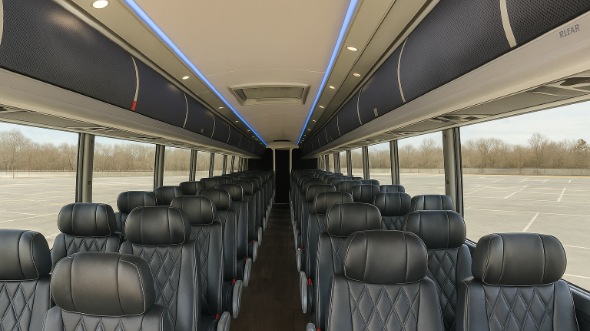 Interior of Charter Bus Company Sunnyvale's 55 Passenger Charter Bus in Sunnyvale