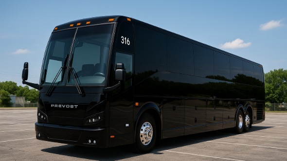 Exterior of Charter Bus Company Sunnyvale's 55 Passenger Charter Bus in Sunnyvale
